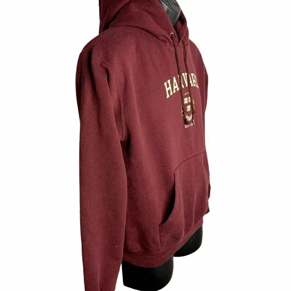 Champion Harvard Hoodie Sweatshirt S Maroon Red - Picture 5 of 8